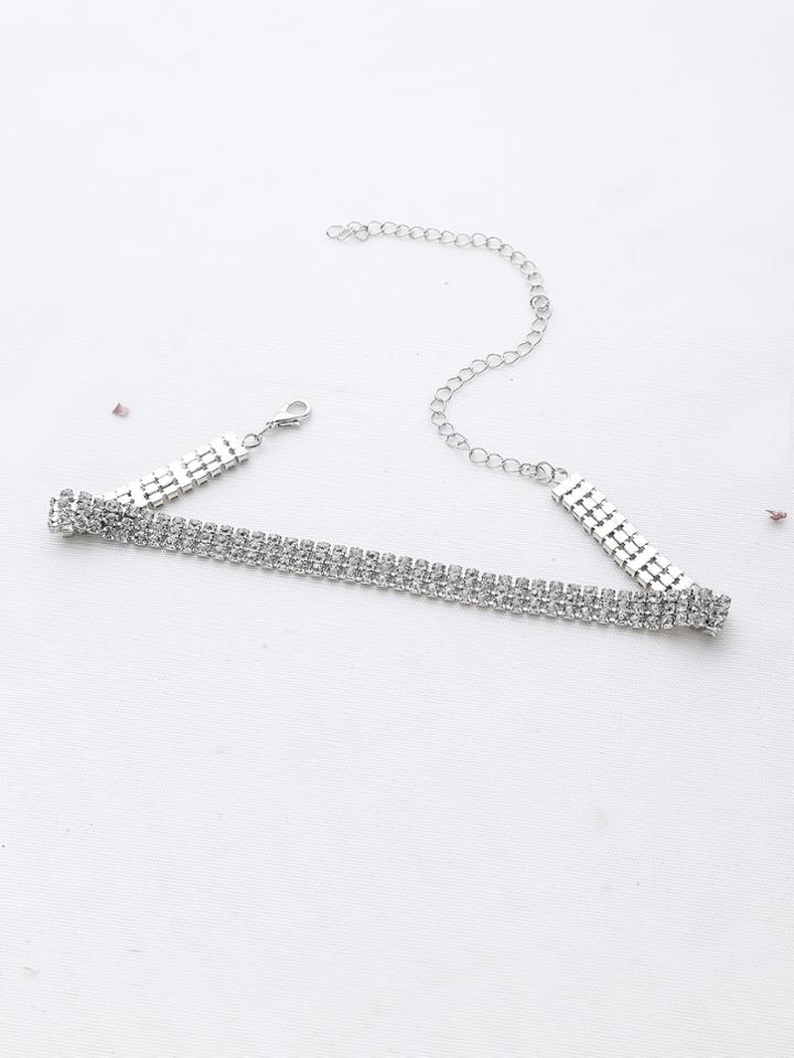 Shein 3 Row Rhinestone Choker