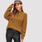 Shein Drop Shoulder Button Up Jumper