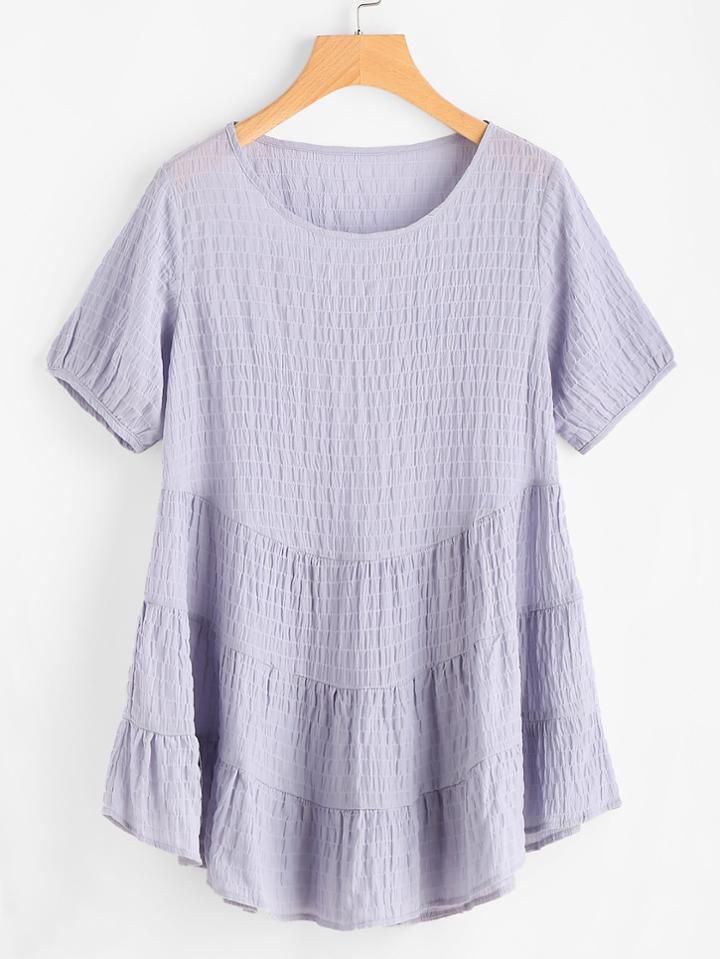 Shein Tiered Textured Blouse