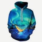 Shein Men Fishtail Print Hooded Sweatshirt