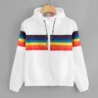Shein Striped Drawstring Zip Up Jacket
