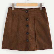 Shein Button Up Front Solid Skirt