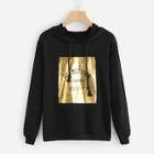 Shein Letter Print Front Hoodie