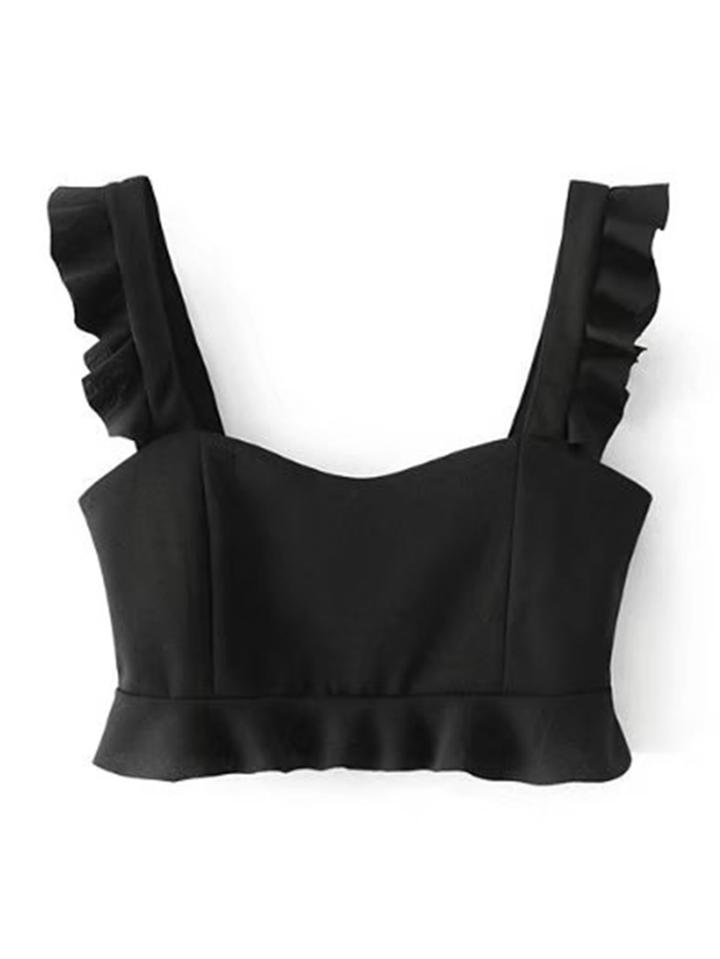 Shein Frill Trim Crop Top