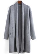 Shein Grey Long Sleeve Loose Sweater Coat