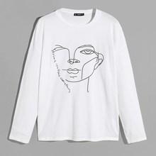 Shein Men Drop Shoulder Figure Print Tee