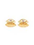 Shein Eyelashes Stud Earrings With Rhinestone