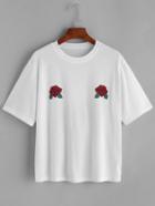 Shein Roses Print T-shirt
