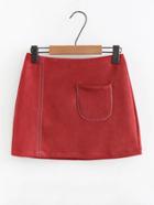 Shein Contrast Seam Suede Mini Skirt