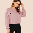 Shein Drop Shoulder Pocket Front Sweatshirt