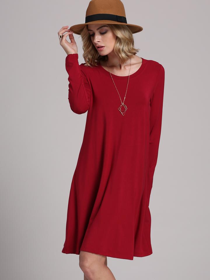 Shein Long Sleeve Casual Babydoll Dress