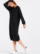 Shein Faux Pearl Detail Sweatshirt Dress