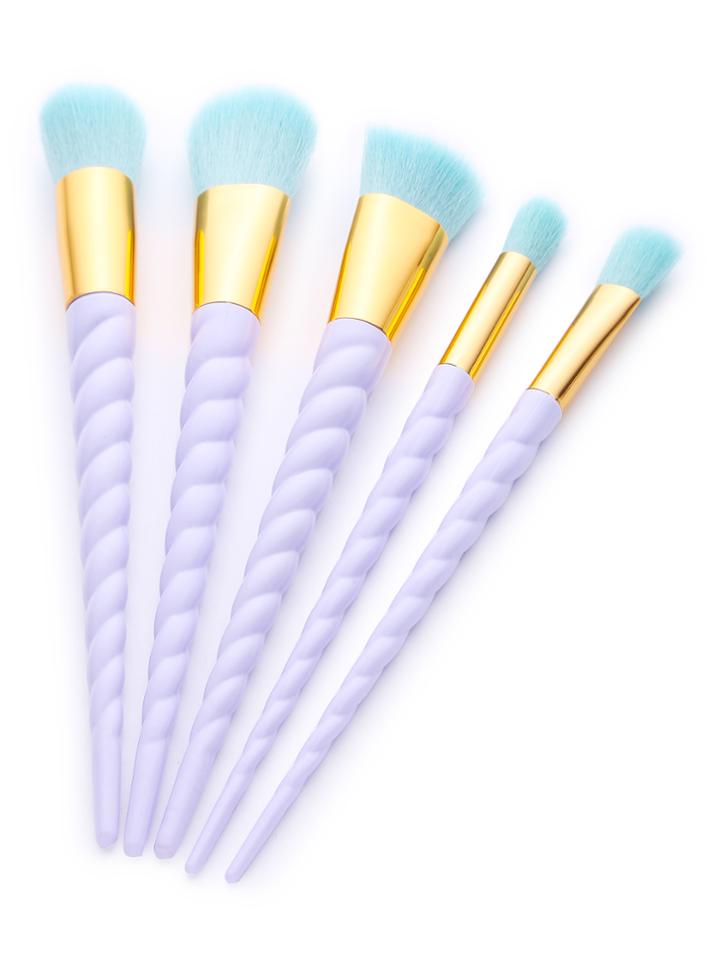 Shein Unicorn Design Contrast Bristle Makeup Brush Set
