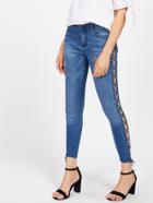 Shein Grommet Lace Up Side Jeans