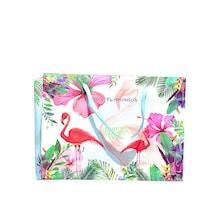 Shein Flamingo & Tropical Print Large Paper Storage Bag