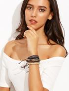 Shein Mix And Match Silver Feather Charm Bracelet