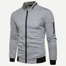 Shein Men Zipper Detail Stand Neck Sweatshirt