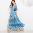 Shein Floral Lace Insert Polka Dot Dress