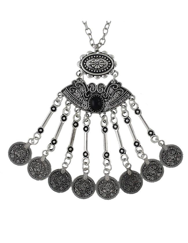 Shein Invintage Silver Plated Hanging Necklace