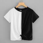 Shein Twist Front Color Block Tee