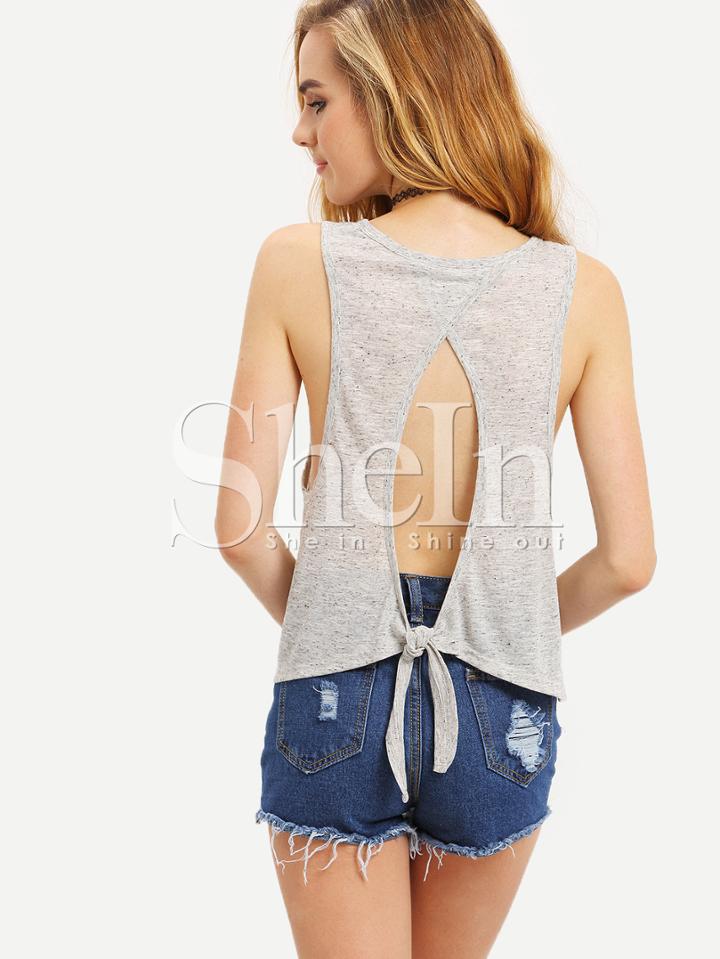 Shein Gray Sleeveless Casual Tank Top