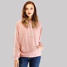Shein Tape Detail Hooded Sweatshirts