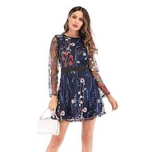 Shein Embroidery Mesh Overlay Dress