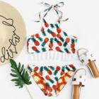 Shein Tassel Hem Pineapple Print Bikini Set