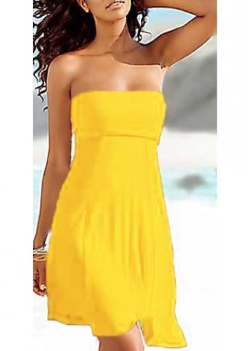 Rosewe Tube Pattern Yellow Multi Wear Swimdress