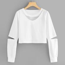 Shein Choker Neckline Solid Sweatshirt