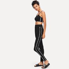 Shein Striped Cami Top & Leggings Set