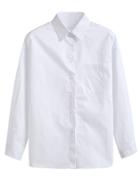 Shein White Pocket Basic Shirt