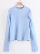 Shein Puff Shoulder Button Back Blouse