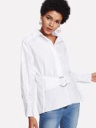 Shein Ring Detail Pleated Blouse