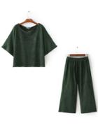 Shein Jasper Printed T-shirt With Straight Pants