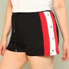 Shein Plus Contrast Snap Button Side Drawstring Waist Shorts