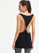 Shein Active Twist Back Tank With Dropped Armhole