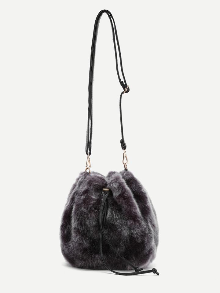 Shein Faux Fur Overlay Shell Shaped Shoulder Bag
