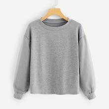 Shein Contrast Mesh Solid Sweatshirt
