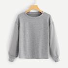 Shein Contrast Mesh Solid Sweatshirt