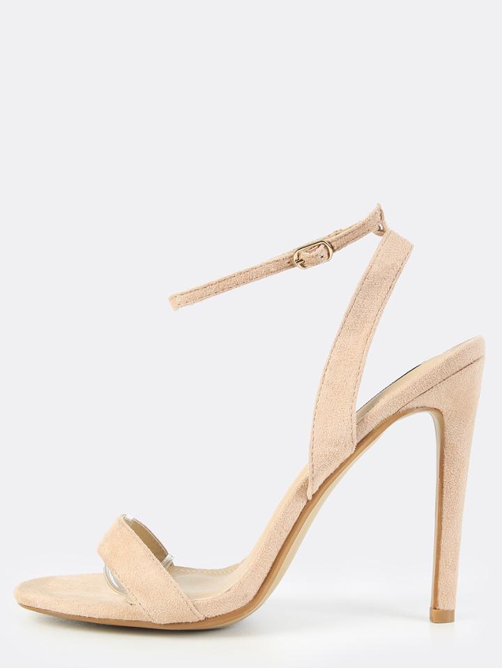 Shein Single Sole Ankle Strap Heels Beige