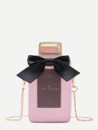Shein Pink Pu Bow Perfume Crossbody Chain Bag