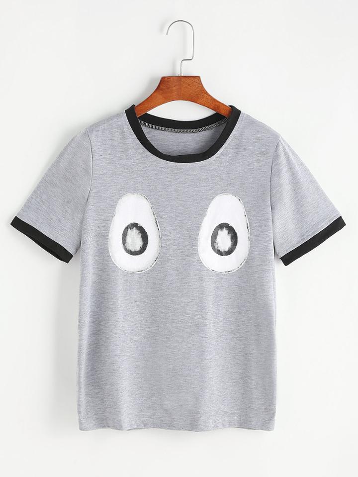 Shein Graphic Print Ringer Tee