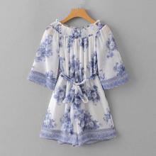 Shein All Over Florals Self Tie Bardot Romper