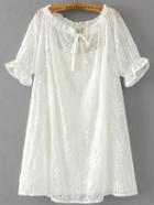 Shein Tie Neck Hollow Out Detail 2 In 1 Dress