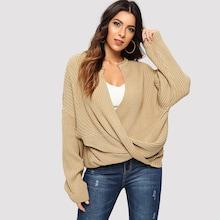 Shein Plunging Neck Twist Jumper