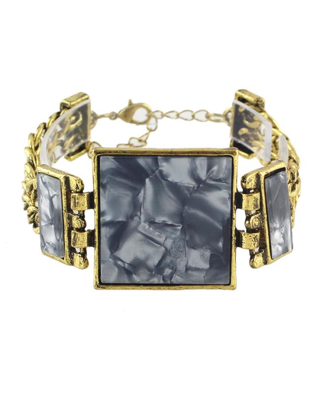 Shein Black Stone Chunky Bracelet