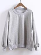 Shein Side Zipper Drop Shoulder Sweatshirt