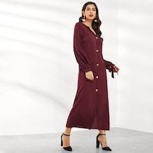 Shein Knot Single Breasted Longline Dress