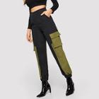 Shein Contrast Panel Pocket Pants